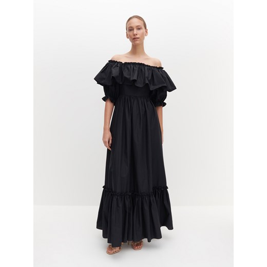 Reserved - Długa sukienka z odkrytymi ramionami - Czarny Reserved  36 