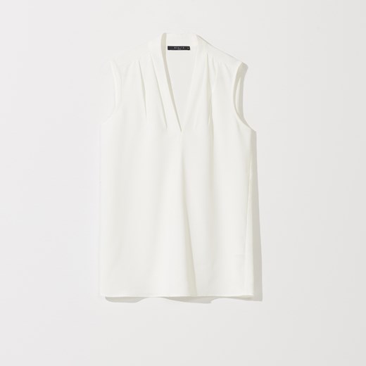 Bluzka damska biała Mohito bez rękawów z dekoltem w serek 