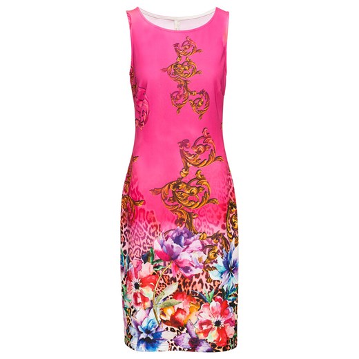 Sukienka Bodyflirt Boutique z okrągłym dekoltem różowa na wiosnę 
