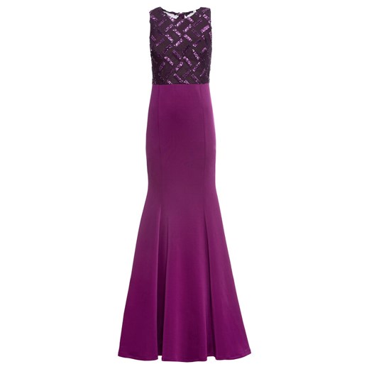 Sukienka Bonprix fioletowa dopasowana z aplikacją maxi na karnawał elegancka 