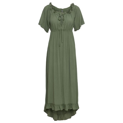 Sukienka Bonprix asymetryczna zielona maxi 