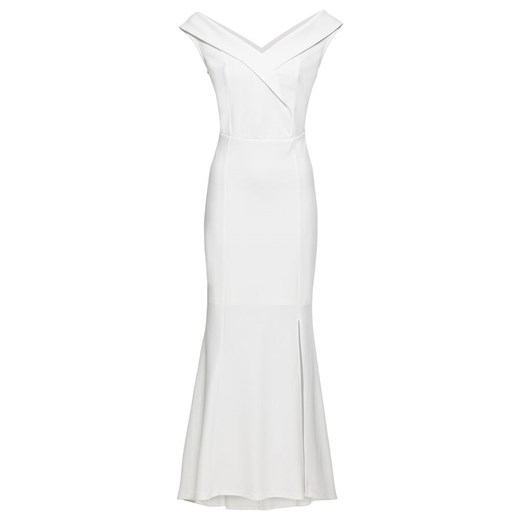 Sukienka Bodyflirt Boutique na ślub cywilny biała maxi bez wzorów z krótkimi rękawami 