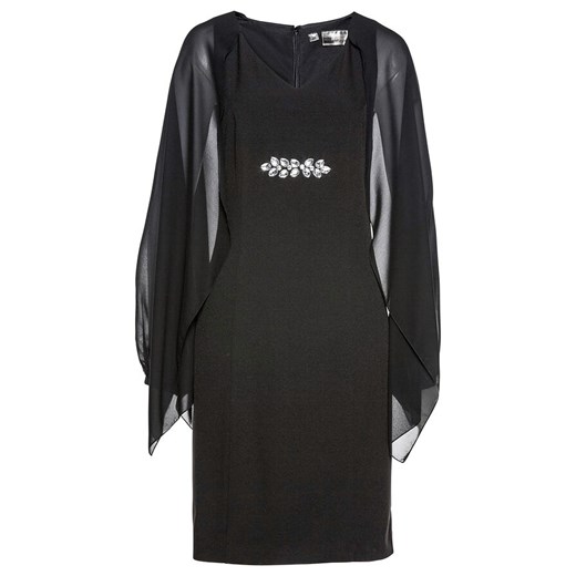 Sukienka Bonprix czarna mini z dekoltem w serek ołówkowa 
