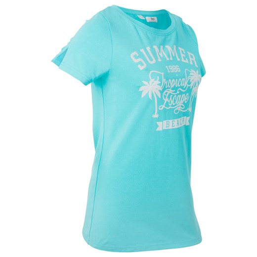 T-shirt sportowy z szerokim okrągłym dekoltem, krótki rękaw | bonprix