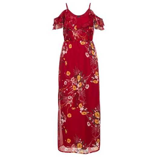 Długa sukienka z odsłoniętymi ramionami, w kwiatowy deseń | bonprix