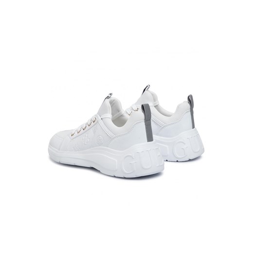 Buty sportowe damskie sneakersy na płaskiej podeszwie sznurowane białe 