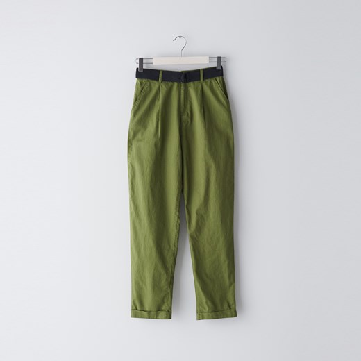 Spodnie damskie zielone Sinsay gładkie 