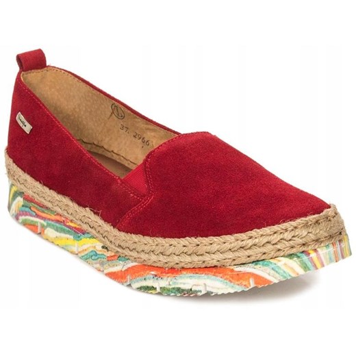 Espadryle Maciejka skórzane czerwone 02966-08 r.41
