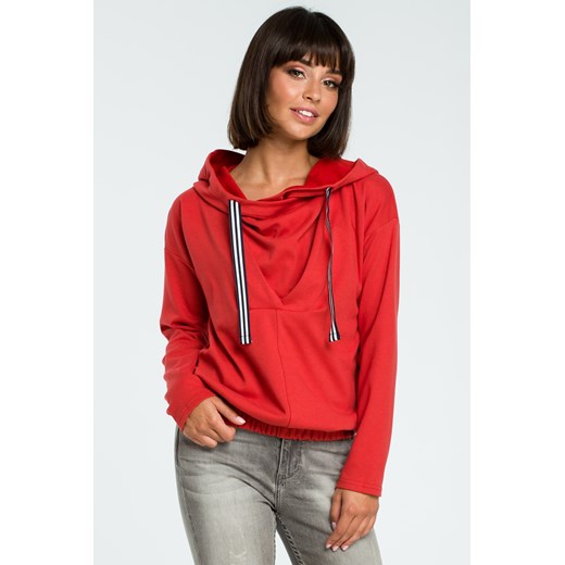 CM3817 Dresowa bluza z kapturem - czerwona