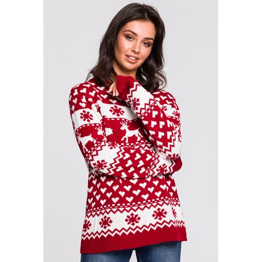 CM4754 Sweter z motywem świątecznym - model 1  Be Knitwear L/XL Cudmoda