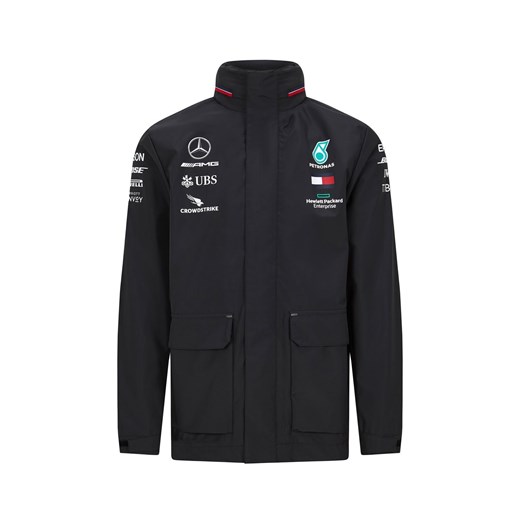 Czarna kurtka męska Mercedes Amg Petronas F1 Team z poliestru 