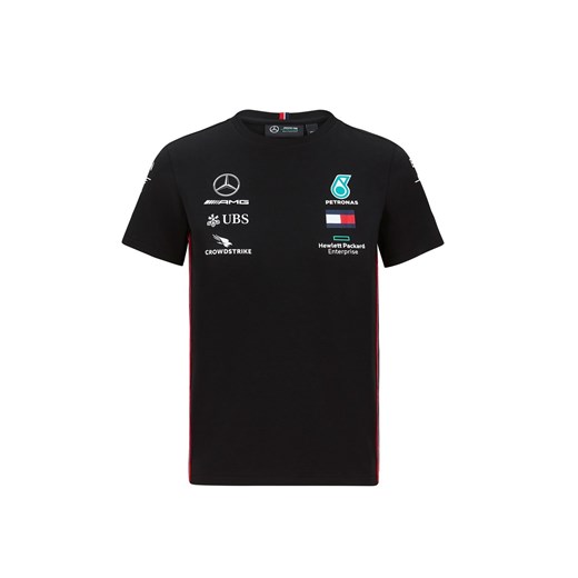 T-shirt chłopięce Mercedes Amg Petronas F1 Team z elastanu w nadruki z krótkim rękawem 