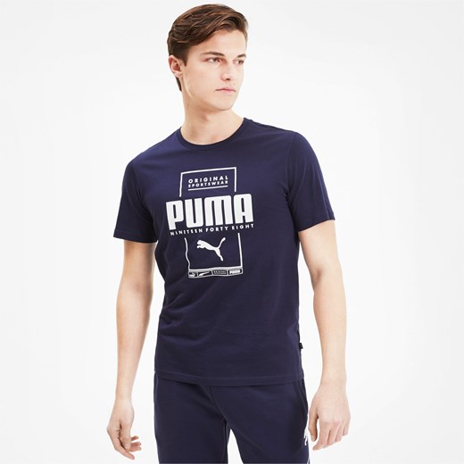 PUMA Box Men's Tee, Peacoat, rozmiar XS, Odzież  Puma S PUMA EU