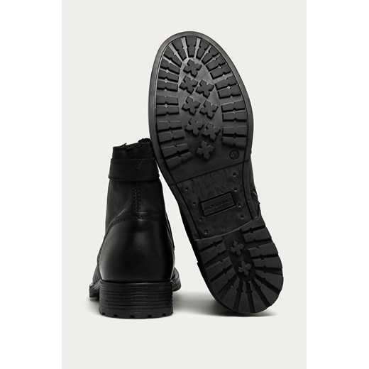 Buty zimowe męskie Jack & Jones czarne sznurowane 