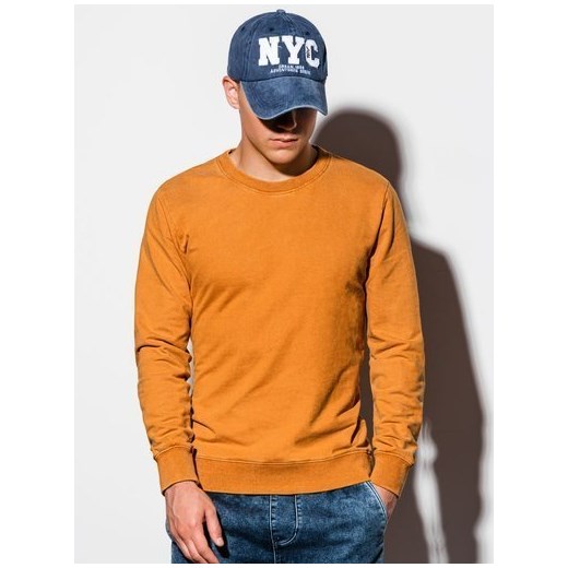 Bluza męska Ombre pomarańczowy na jesień bez wzorów casualowa 