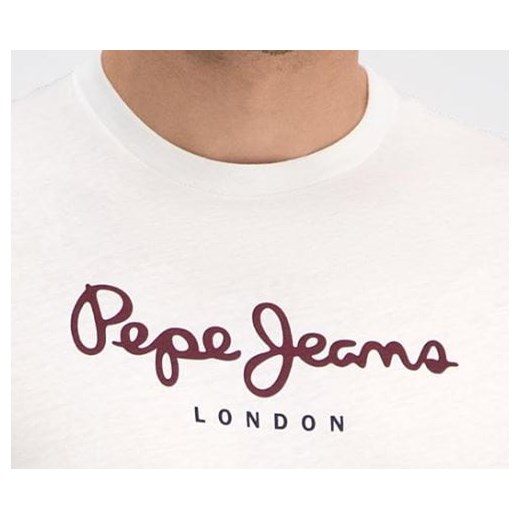 koszulka męska t-shirtpm500465  pepe jeans biała