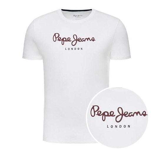 koszulka męska t-shirtpm500465  pepe jeans biała