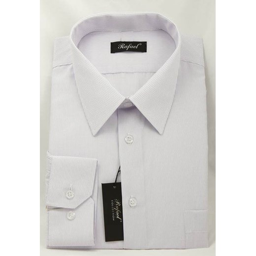 Koszula biała w fioletowe paski 48 182/188 dł. klasyczna krzysztof bialy klasyczny