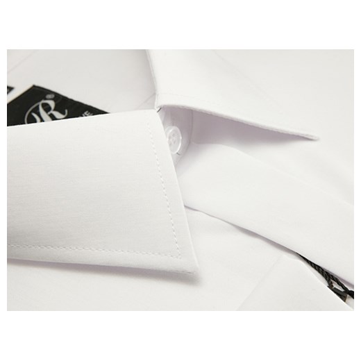 Koszula biała na spinki 48 170/176 dł. klasyczna 80% krzysztof  spinki
