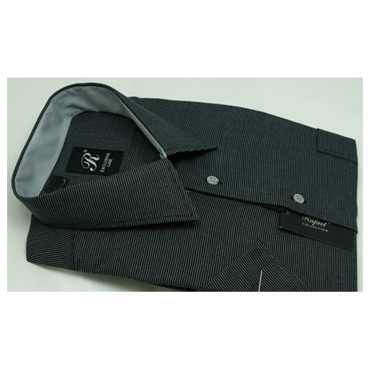 Koszula czarna krata M 39-40 176/182 kr. SLIM LINE krzysztof szary elegancki