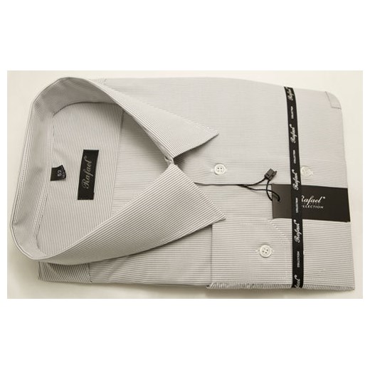 Koszula biała w paski 52 182/188 dł. klasyczna krzysztof szary klasyczny