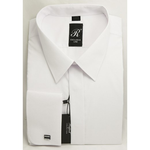 Koszula biała na spinki 54 182/188 dł. klasyczna 80% krzysztof bialy bawełniane