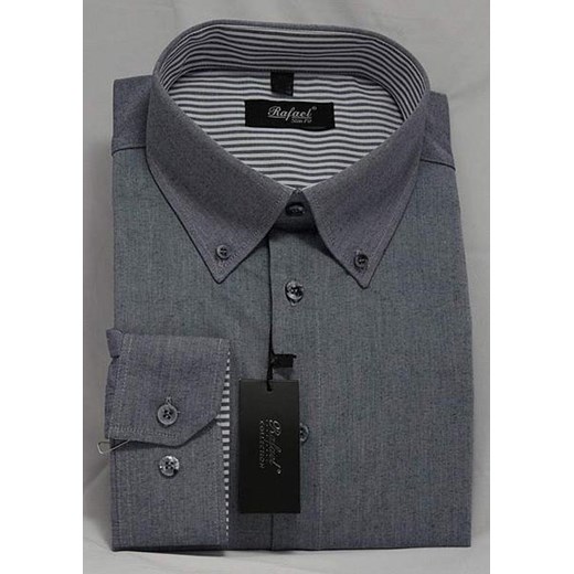 Koszula S 37-38 176/182 dł. Slim Fit krzysztof szary bawełniane