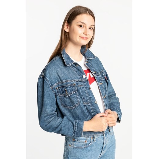 Levi's kurtka damska krótka niebieska bez kaptura 