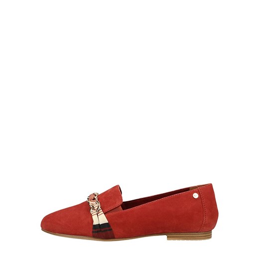 Skórzane slippersy w kolorze czerwonym