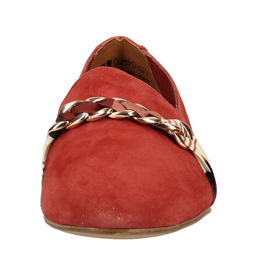 Skórzane slippersy w kolorze czerwonym