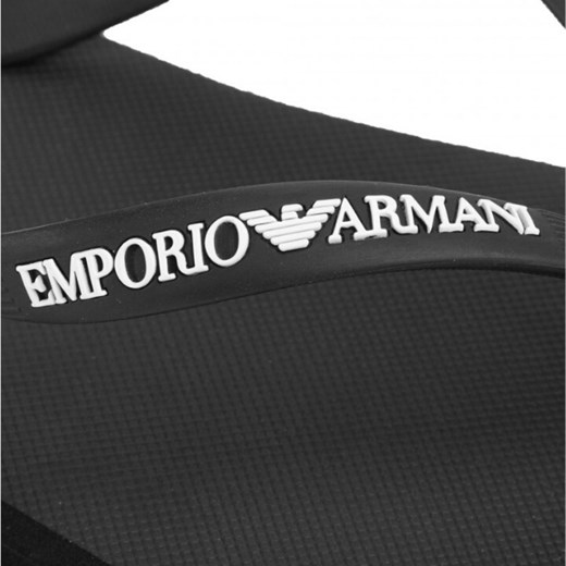 Klapki męskie Emporio Armani bez zapięcia czarne casual z tworzywa sztucznego 