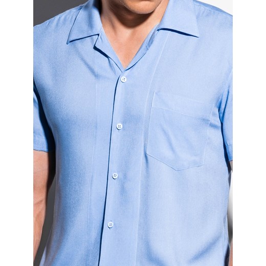 Koszula męska z krótkim rękawem K561 - błękitna Ombre  L promocja  