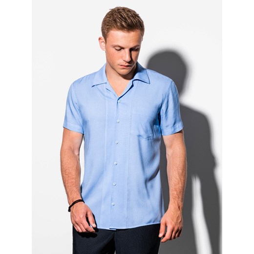 Koszula męska z krótkim rękawem K561 - błękitna Ombre  S okazja  
