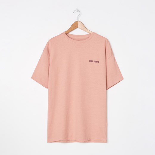House - T-shirt z haftem - Różowy