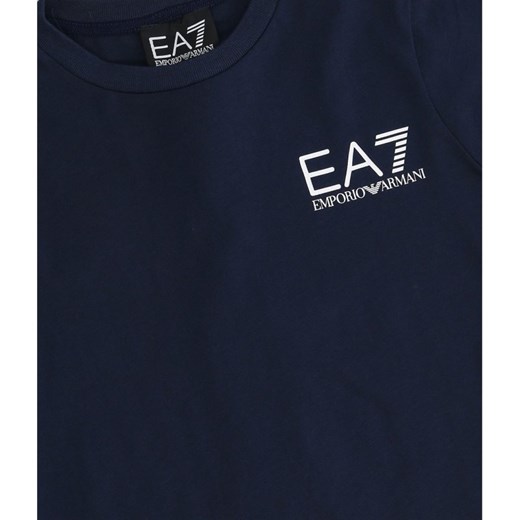 T-shirt chłopięce Ea7 niebieski w nadruki 