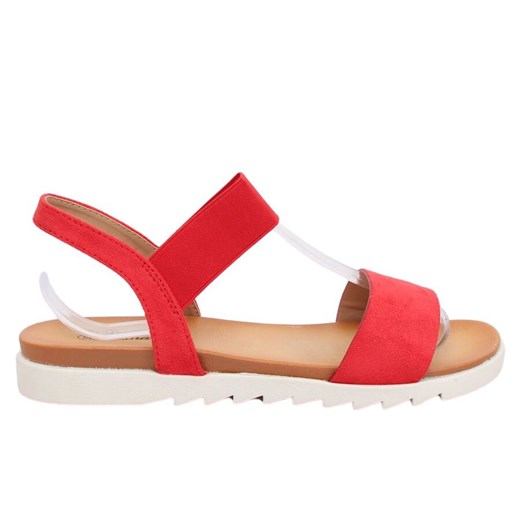 Czerwone sandały damskie Buty Butymodne 