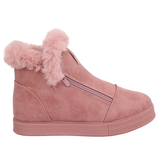 Sneakersy damskie różowe Butymodne wiosenne na koturnie 