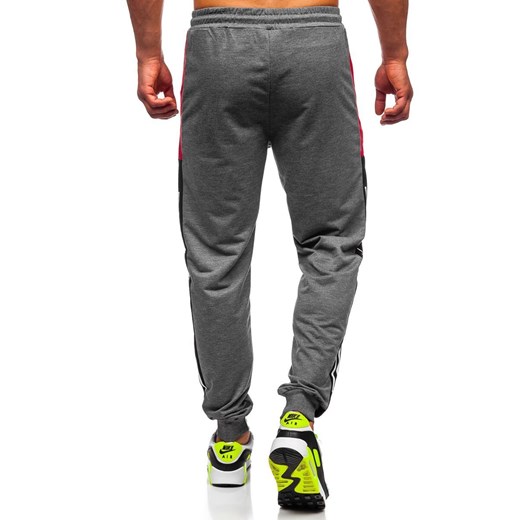Grafitowe spodnie męskie dresowe Denley JX1022 Denley  XL okazyjna cena  