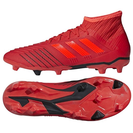 Buty sportowe męskie Adidas czerwone sznurowane 