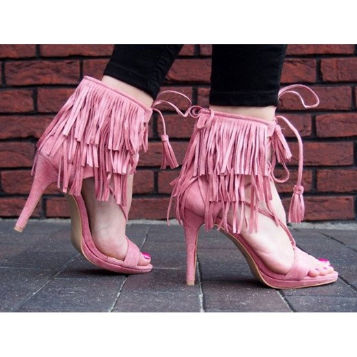 Sandały damskie Butymodne na wysokim obcasie na szpilce gładkie eleganckie sznurowane 
