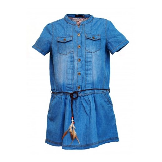 Sukienka jeansowa (4-14) petiten niebieski bawełniane