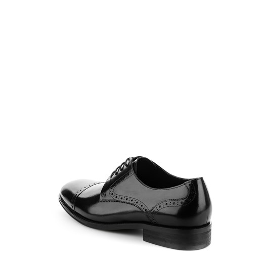 Buty eleganckie męskie Primamoda czarne skórzane sznurowane 