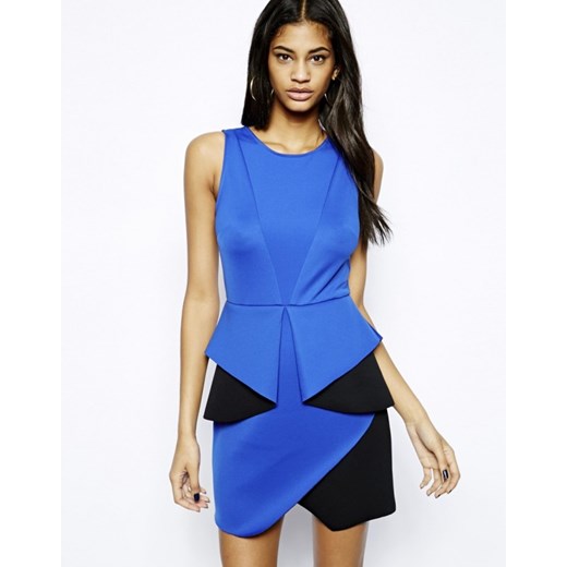 Asos   Sukienka Origami aleja-mody niebieski elastyczne