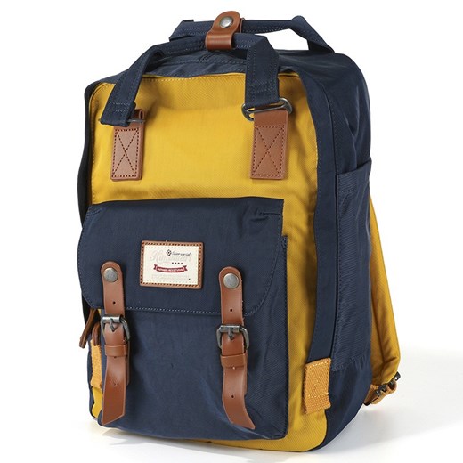 Plecak Himawari HM188L na laptopa 13,3" 14,1" vintage Kolor: 03. granatowo-żółty Himawari inBag.pl