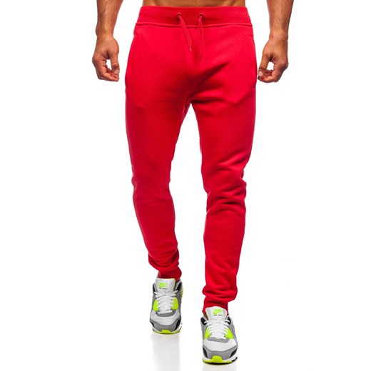 Spodnie męskie dresowe jasnoczerwone Denley XW01 XL okazja Denley