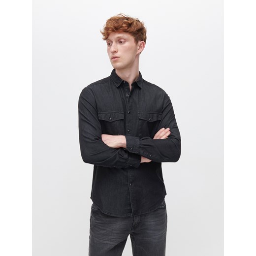 Reserved - Jeansowa koszula z bawełny organicznej - Czarny Reserved S Reserved