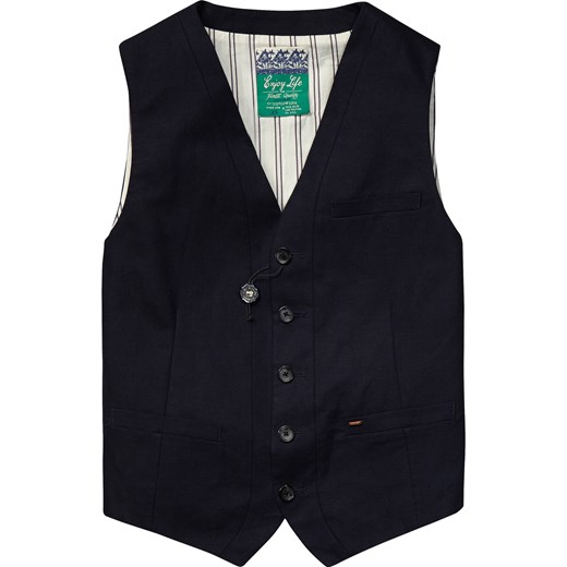 Tailored fit gilet  scotch-soda czarny fit