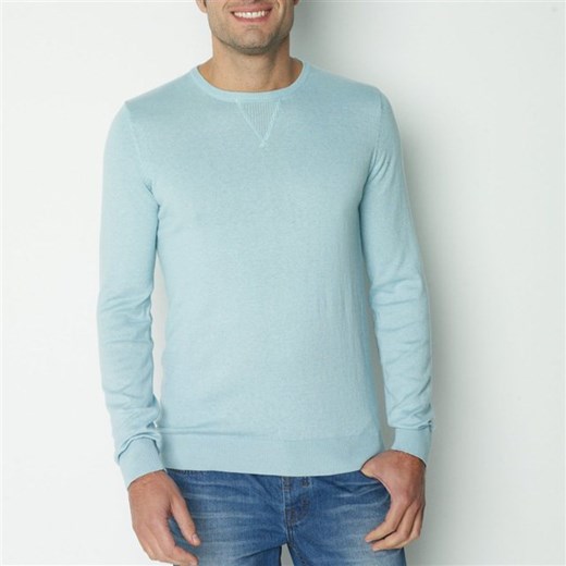 Sweter z okrągłym dekoltem, napis na plecach, 5% kaszmiru la-redoute-pl niebieski kaszmir