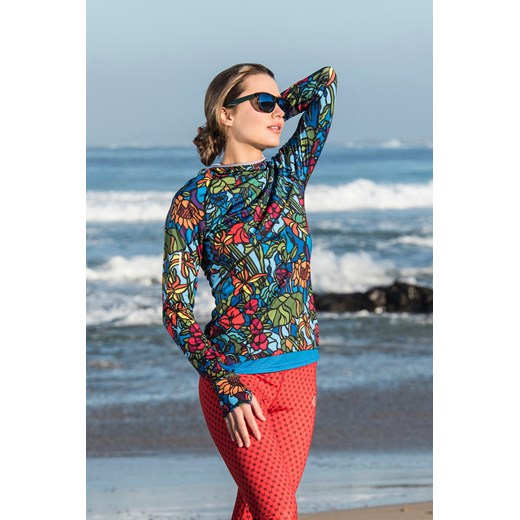 Bluza damska Nessi Sportswear w abstrakcyjnym wzorze krótka 