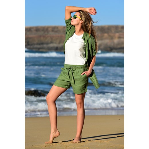 Koszula damska Nessi Sportswear na wiosnę zielona 